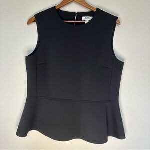 COS Elegant Sleeveless Black Peplum Blouse with Zipper up back